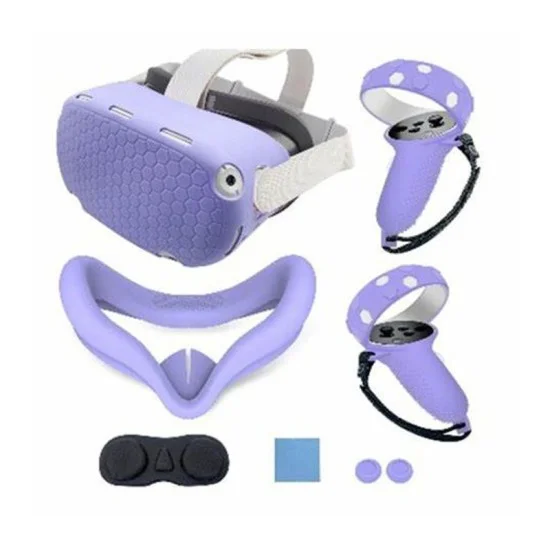 Gamax Oculus Quest 2 Silicone Protective Case Set - Purple